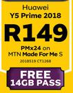 Huawei Y5 Prime 2018-On MTN Made For Me S