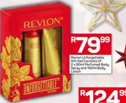 Revlon Unforgetable Gift Set Consists Of: 2 x 90ml Perfumed Body Spray & 150ml Body Lotion