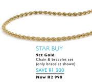 9ct Gold Chain & Bracelet Set