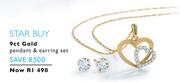 9ct Gold Pendant & Earring Set