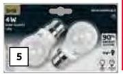 PnP 4W BC/ES/SES Warm White Mini LED Globe Twin Pack-Each