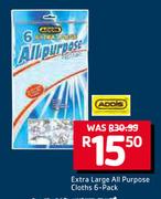 Addis Extra Large All Purpose Cloths 6 Pack