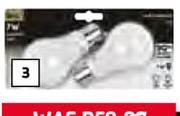 PnP 7W BC/ES Cool Or Warm White LED Globe Twin Pack-Each