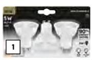 PnP 5W GU10 LED Warm White Globe 3 Pack-Each