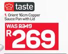 Taste Orient 16cm Copper Sauce Pan With Lid