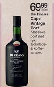 De Krans Cape Vintage Port-750ML