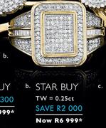 Yellow Gold & Diamonds Ring TW=0.25ct