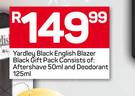 Yardley English Blazer Black Gift Set Pack Consist Of: Aftershave 50ml And Deodorant 125ml