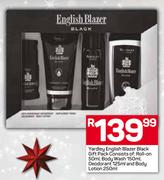 Yardley English Blazer Black Gift Set Pack Consist Of: Roll-On 50ml, Body Wash 150ml, Deodotant 125m