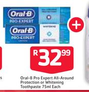 Oral-B Pro Expert All-Around Protection Or Whitening Toothpaste-75ml Each