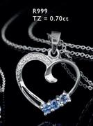 Streling Silver & Tanzanite Pendant TZ=0.70ct