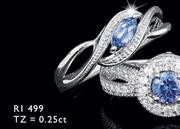 Streling Silver & Tanzanite Ring TZ=0.25ct