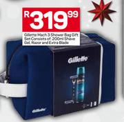 Gillette Mach 3 Shower Bag Gift Set Consist Of:200ml Shave Gel, Razor And Extra Blade