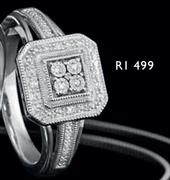 White Sapphire & Diamonds Ring