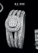 White Sapphire & Diamonds Ring