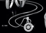White Sapphire & Diamonds Pendant