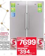 Defy Stainless Steel Upright Freezer DUF280-Each