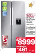 Defy Side-By-Side Metallic Fridge With Water Dispenser DFF437