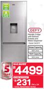 Defy Metallic Fridge With Bottom Freezer and Water Dispenser DAC617