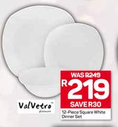 Valvetro 12 Piece Square White Dinner Set