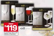 O2 Dine Crystal Flute, Wine Or Gin Glasses 4 Pack-Each