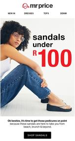 Mr Price : Sandals Under R100 (Request Valid Date From Retailer)