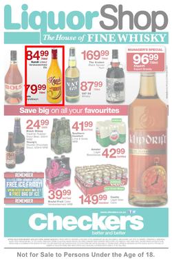 Checkers Western Cape : Liquor Shop ( 26 May - 08 Jun 2014 ), page 1