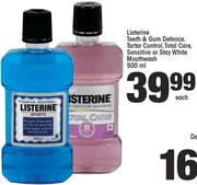 Listerine Teeth & Gum Defence, Tartar Control, Total Care, Sensitive&Stay White Mouthwash-500ml Each