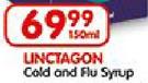 Linctagon Cold And Flu Syrup-150Ml