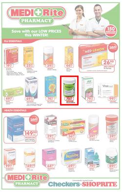 Checkers Western Cape : MediRite Specials ( 26 May - 08 Jun 2014 ), page 1