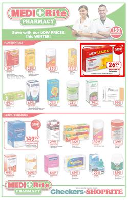 Checkers Western Cape : MediRite Specials ( 26 May - 08 Jun 2014 ), page 1