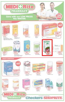 Checkers Western Cape : MediRite Specials ( 26 May - 08 Jun 2014 ), page 1