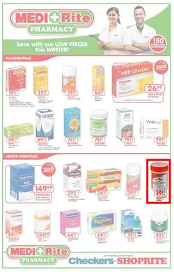 Checkers Western Cape : MediRite Specials ( 26 May - 08 Jun 2014 ), page 1