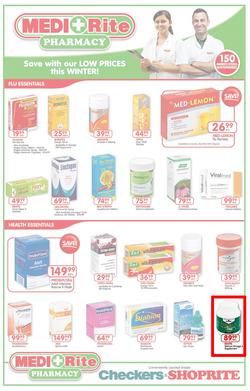 Checkers Western Cape : MediRite Specials ( 26 May - 08 Jun 2014 ), page 1