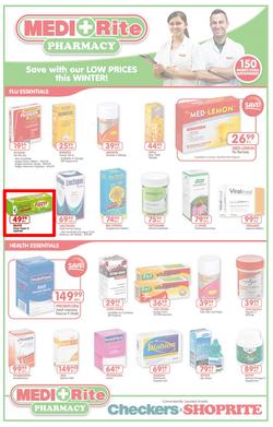 Checkers Western Cape : MediRite Specials ( 26 May - 08 Jun 2014 ), page 1