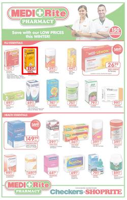 Checkers Western Cape : MediRite Specials ( 26 May - 08 Jun 2014 ), page 1