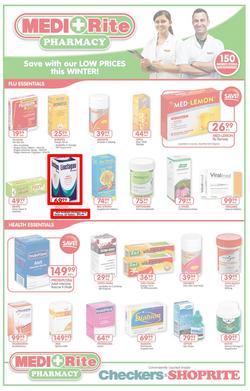Checkers Western Cape : MediRite Specials ( 26 May - 08 Jun 2014 ), page 1
