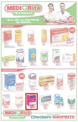 Checkers Western Cape : MediRite Specials ( 26 May - 08 Jun 2014 ), page 1