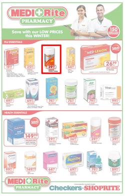 Checkers Western Cape : MediRite Specials ( 26 May - 08 Jun 2014 ), page 1