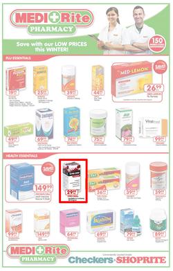 Checkers Western Cape : MediRite Specials ( 26 May - 08 Jun 2014 ), page 1