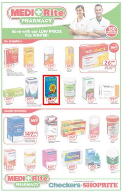 Checkers Western Cape : MediRite Specials ( 26 May - 08 Jun 2014 ), page 1
