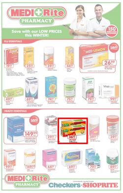 Checkers Western Cape : MediRite Specials ( 26 May - 08 Jun 2014 ), page 1