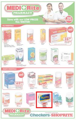 Checkers Western Cape : MediRite Specials ( 26 May - 08 Jun 2014 ), page 1