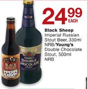 Black Sheep Imperial Russian Stout BeerNRB-330ml Or Young's Double Chocolate Stout NRB-500ml Each