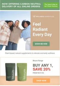 Wellness Warehouse : Feel Radiant Every Day (Request Valid Date From Retailer)