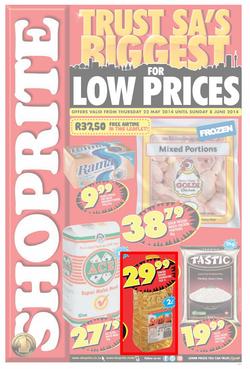 Shoprite Gauteng : Low Prices ( 22 May - 08 Jun 2014 ), page 1