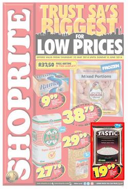 Shoprite Gauteng : Low Prices ( 22 May - 08 Jun 2014 ), page 1