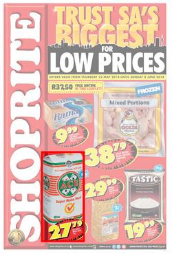 Shoprite Gauteng : Low Prices ( 22 May - 08 Jun 2014 ), page 1