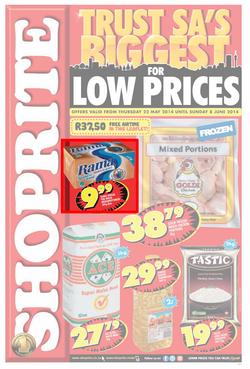 Shoprite Gauteng : Low Prices ( 22 May - 08 Jun 2014 ), page 1