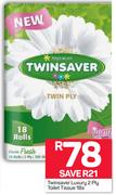 Twinsaver Luxury 2 Ply Toilet Tissue-18's 